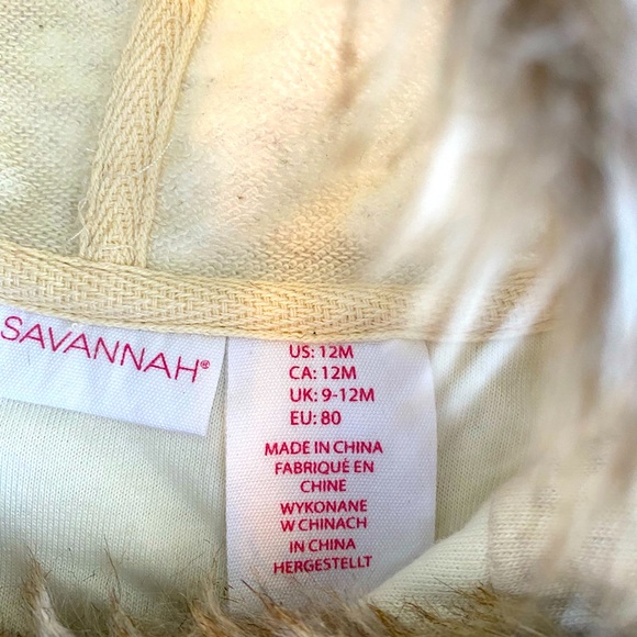 Savannah Faux Fur Trim Coat 12month - Picture 2 of 3